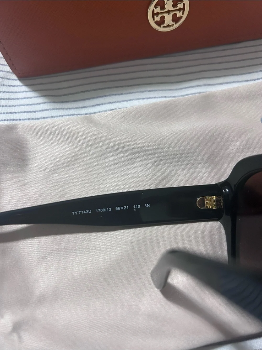 Tory Burch Black Frame with Brown Gradient Lens Women's Sunglasses TY7143U